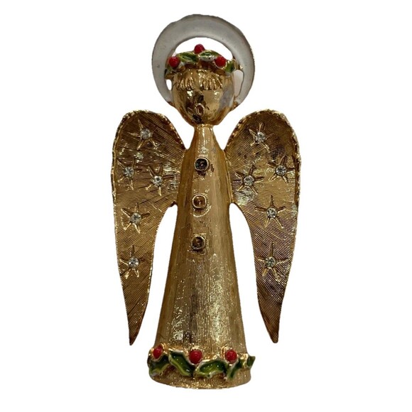 ART Jewelry - Vintage Angel Rhinestone signed ART Brooch Pin